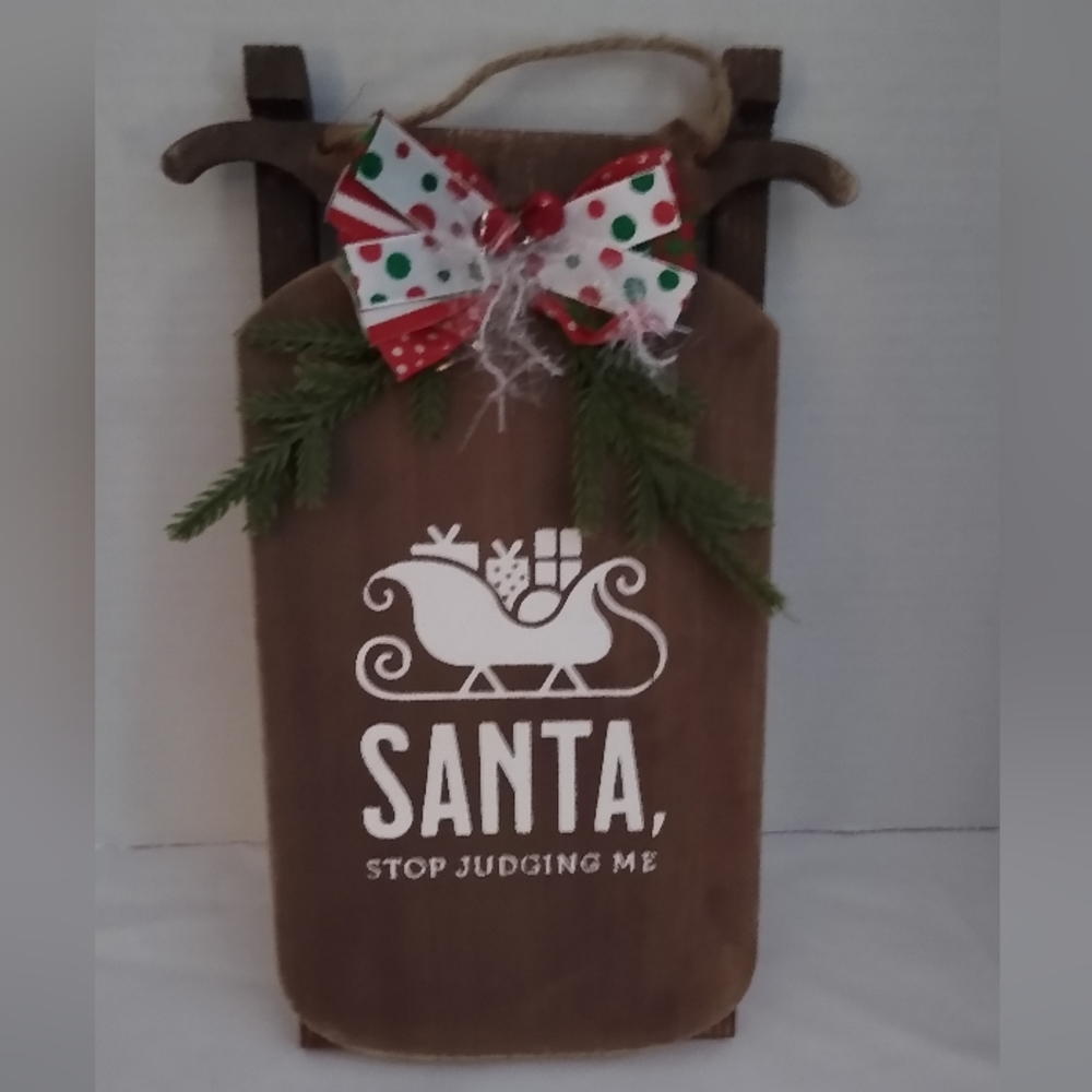 Wooden sled decor Chalk Couture medium sized